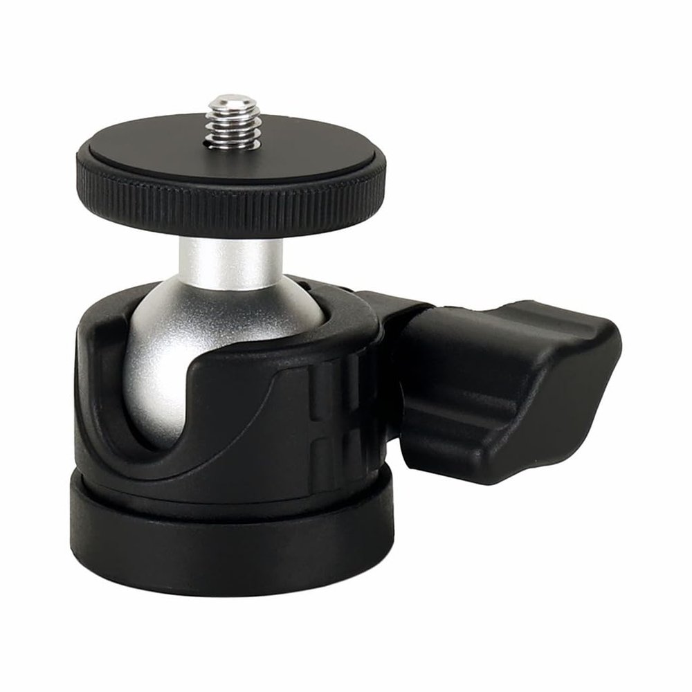 FEICHAO Mini Tripod 360 Swivel Ball Head Desktop Tripod Max. Load 2kg for DSLR Camera Cage Phone Clamp (Tripod Head,Black)