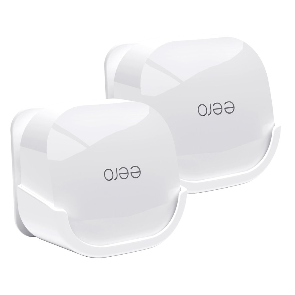 2Pack Wall Mount Holder for eero 6 Plus 6+ and eero 6 Router Mesh Wi-Fi System,Wall Mount Stand Bracket for eero 6 Plus and eero 6 tri-Band Mesh,Wall Bracket for eero 6+ Extender Router Wire Organizer
