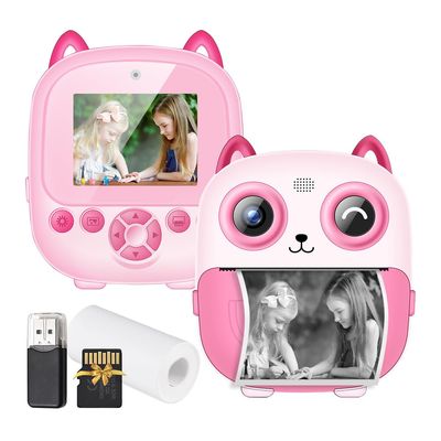 Andoer 1080P Kids Instant Print Camera Digital Camera for Kids Digital Video Camera Dual Lens 2.4 Inch IPS Screen with 32GB TF Card USB Card Reader Thermal Printing Paper Gift for Children Boys Girls