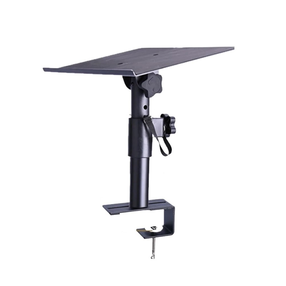 LHXEQJAM XP-07 Height Adjustable Speaker Table Stand with Tray 0-50mm with Large Clamp Base to Move Along The Base