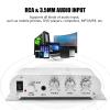 QANYEGN Stereo Audio Amplifier, Mini HiFi 2.1 Stereo Bass, Auto Car Home Audio Power Amplifier, Digital Amp for Car Motorcycle Home (Silver) view 4