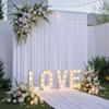 10x16ft White Backdrop Curtain for Party, 2 Panels Wrinkle Free 16 Foot Long Polyester Photo Backdrop Drapes Photography Background for Wedding Birthday Gathing view 2