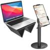 AboveTEK POS Tablet Kiosk Stand Bundle with Ultra-Sleek Portable Laptop Stand, 2-in-1 Foldable MacBook Stand for Desk & iPad Tablet Stand Holder, Fits 14"~17" MacBook view 1