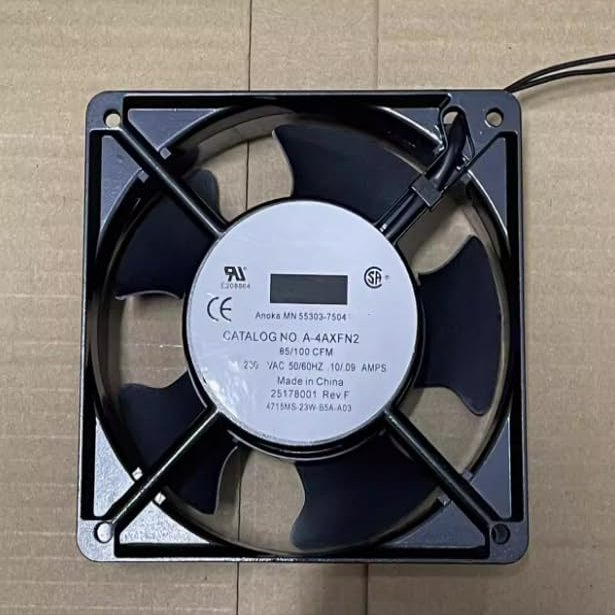A-4AXFN2 4715MS-23W-B5A-A03 120x120x38mm AC230V 50/60Hz 85/100CFM 2-Wire Cabinet Cooling Fan