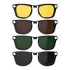 HIBLOKS 4Pcs Polarized Clip for Ray-Ban Meta Wayfarer RW4006 & Gen 2 RW4012 Regular (50-22), Shiny Black Frame Discoloration Clip-on for Meta Wayfarer Gen 2, (Black+Green+Brown+Yellow) view 1