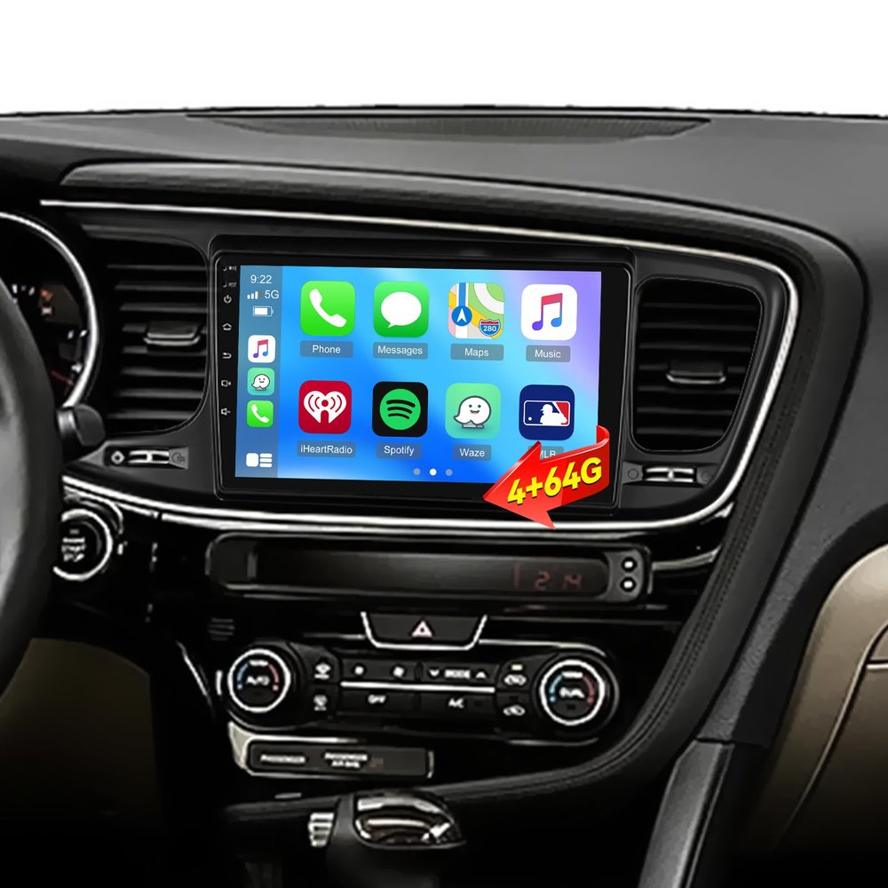 [4G+64G] Car Radio for Kia K5 Optima 2013 2014 2015, 9 inch Android Touch Screen Kia K5 Optima Stereo, 32 EQ Audio/1280 * 720 Screen/Carplay/Android Auto/SWC/Bluetooth/WiFi