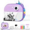 FAYOGOO Kids Camera Instant Print, Christmas Birthday Gifts for Girls Age 3-12, Ideal Toy for 3 4 5 6 7 8 9 10 Years Old Girls Boys, Toddler Camera Toys with 3 Rolls Print Paper & 32GB Card (Purple) view 1