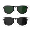 HIBLOKS 2Pcs Polarized Clip for Ray-Ban Meta Wayfarer RW4006 & Gen 2 RW4012 Regular (50-22), Shiny Black Frame Discoloration Clip for RayBan Meta Gen 2 Protect Your Eyes, (Black+Green) view 1