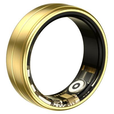 Temdan Smart Ring, Wearable Fitness Smart Ring Health Tracker, No Subscription Fees, Aluminum Lightweight, Gold, Size 9