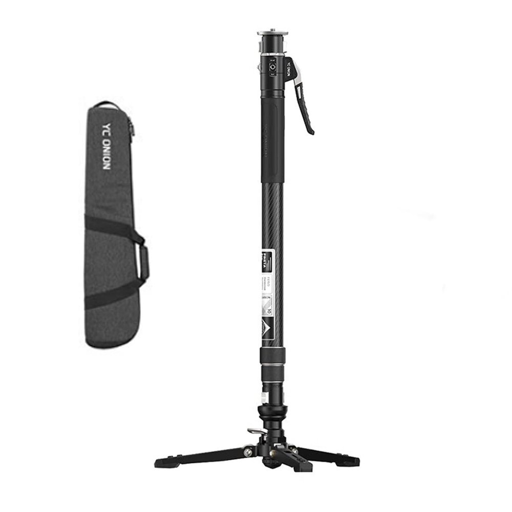 YC Onion Pineta Pro Carbon Fiber Monopod with Pedal Base, Light Stand Lightweight Travel Monopod with Quick Release Plate for Sony Canon Nikon DSLR Cameras, Gimbal and etc Max Load 11lb/5Kg