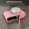 Andoer Portable Camera Protective Case Cover Retro Carrying Bag Bottom Design with Opening and Shoulder Strap Replacement for Fujifilm X100VI Camera, pink, Retro view 3