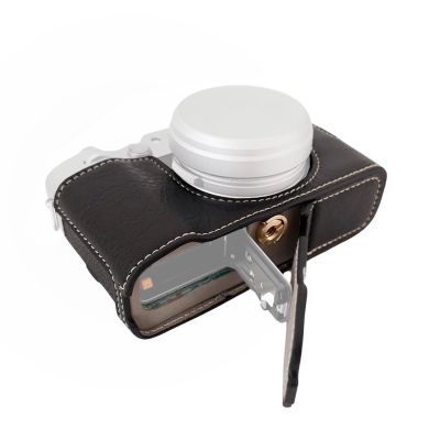 Andoer Portable Camera Protective Case Cover Retro Carrying Bag Bottom Design with Opening and Shoulder Strap Replacement for Fujifilm X100VI Camera, Black/White, Retro
