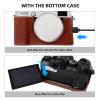Andoer Portable Camera Protective Case Cover Retro Carrying Bag Bottom Design with Opening and Shoulder Strap Replacement for Fujifilm X100VI Camera, Black/White, Retro view 4