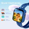 BIGGERFIVE Smart Watch for Kids with Dual Cameras, 30 Puzzle Games, Video & Music Player, Audiobooks, Flashlight, Pedometer, Calculator, Educational Toys Birthday Gifts for Boys Girls Ages 4-10 Blue view 2