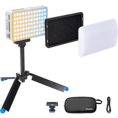Amaran Ace 25x Kit, Pocket Bi-Color LED Light: Boost Mode Up to 32W, Bi-Color Mini Video Light (2,700-6,500K), 1,636 Lux@1m, 4,500mAh Battery with PD Fast Charging for Mobile Creators (White)