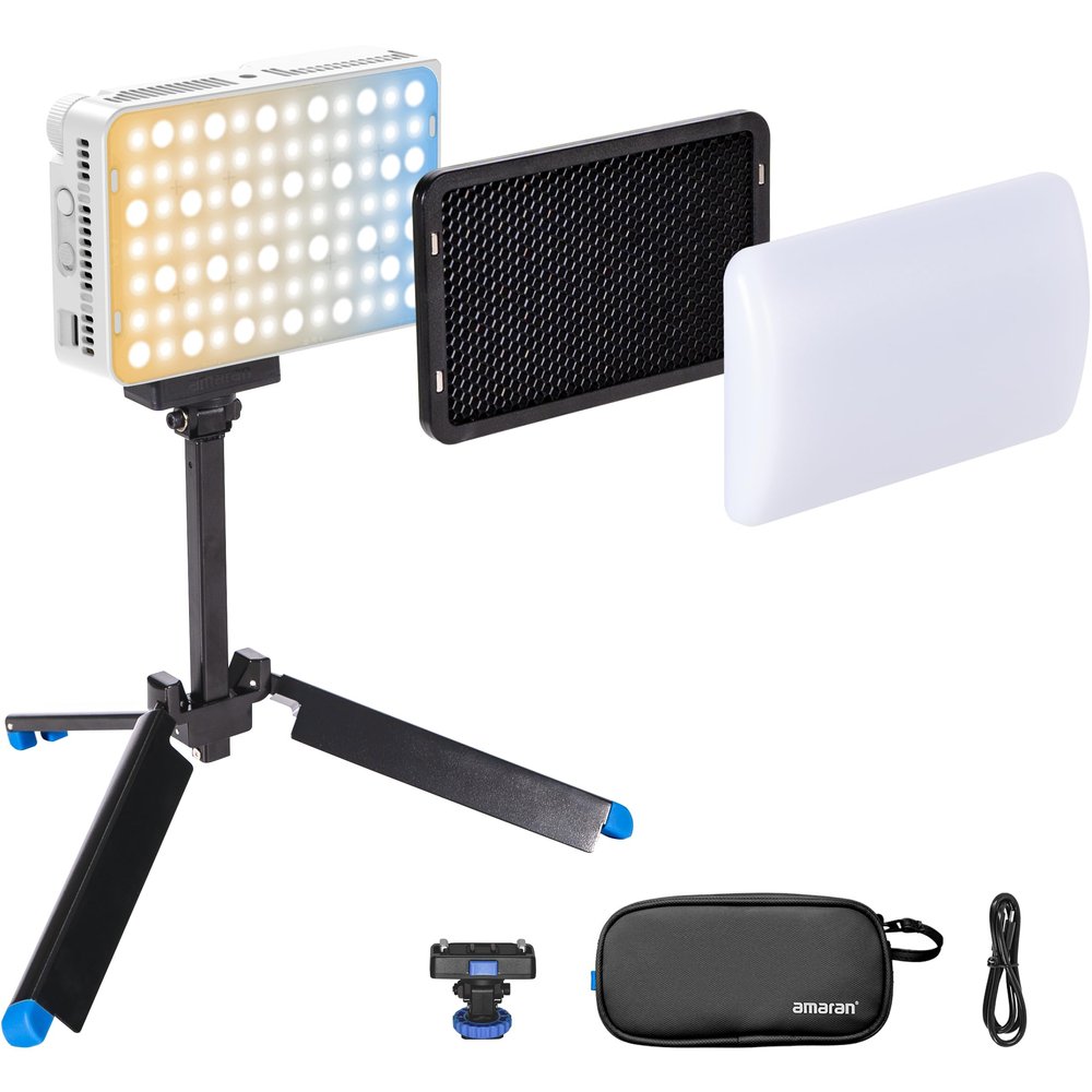 Amaran Ace 25x Kit, Pocket Bi-Color LED Light: Boost Mode Up to 32W, Bi-Color Mini Video Light (2,700-6,500K), 1,636 Lux@1m, 4,500mAh Battery with PD Fast Charging for Mobile Creators (White)