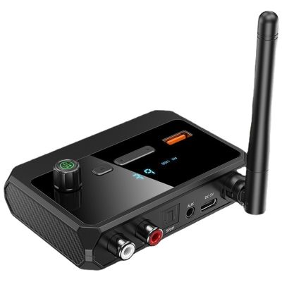 Bluetooth 5.3 Audio Wireless Receiver Adapter Support AUX/RCA/Digital Optical Fiber/U Disk
