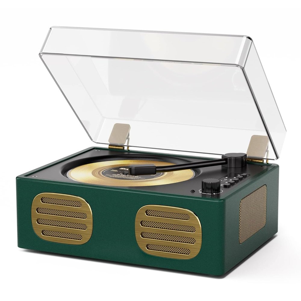 MANGOSTAN CD Player with Built-in Speaker Portable CD Players with Bluetooth Output/Input USB Playback Headphone Jack with Remote Control, LED Screen Rechargeable Small CD Player Green