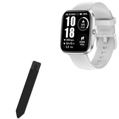 BoxWave Stylus Pouch Compatible with Kuizil 1.91" Smartwatch - Stylus PortaPouch, Pen Stylii Holder Carrier Portable Self-Adhesive - Jet Black
