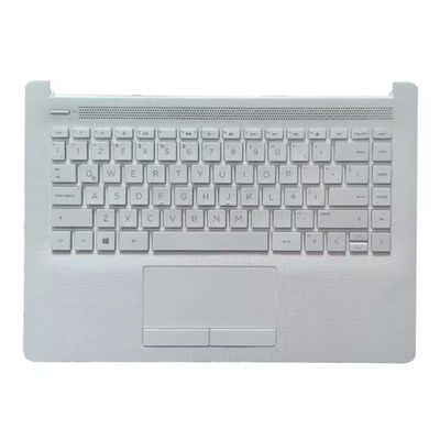 Laptop Keyboard Palmrest Cover Touch Board Compatible with HP 14-AC 14-AY 14-AJ 14-AM 14-an 14-AF 14G-ad TPN-I119 US Black Gray White (White Spanish Keyboard)