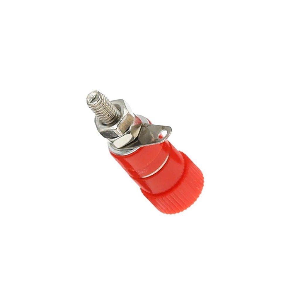 BHUPWZE 10PCS 4MM Terminal Blocks Binding Post Connector Banana Plug/Socket Test Socket M4 Amplifier Terminal(S Red)
