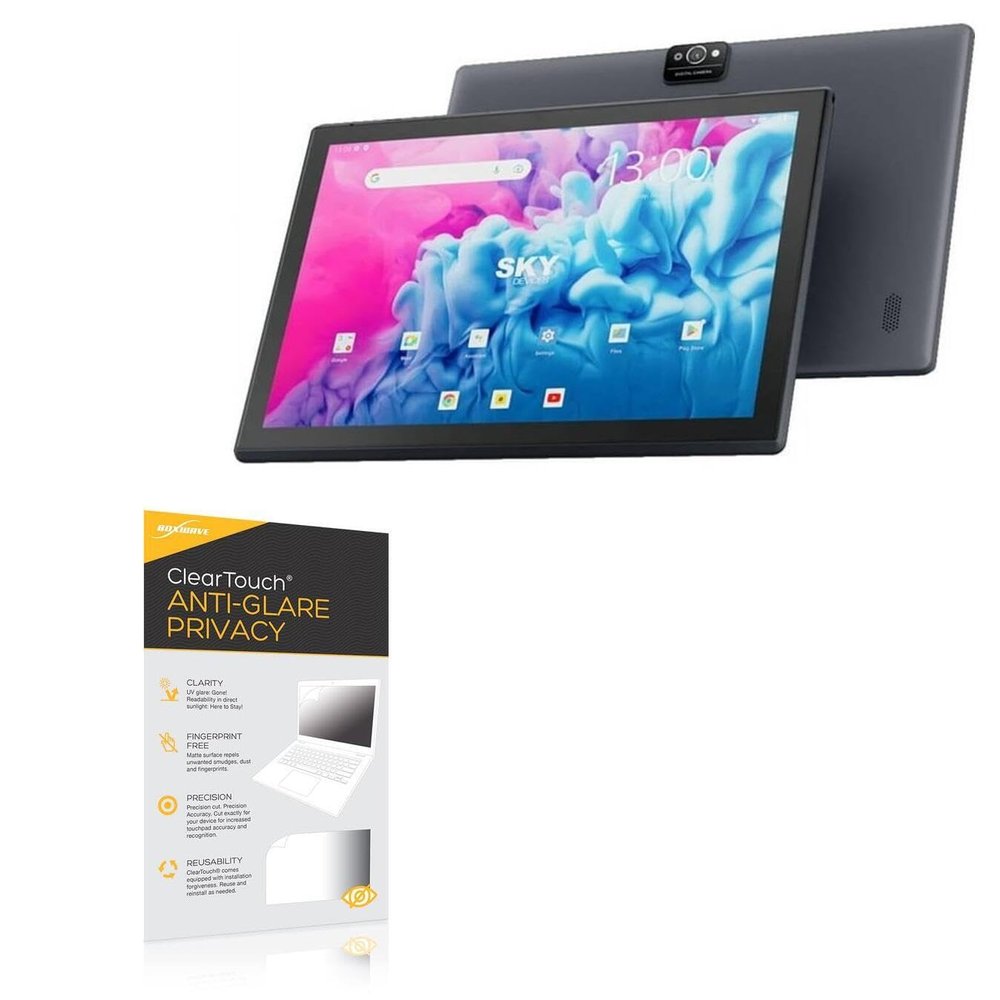 BoxWave Screen Protector Compatible with Sky Devices Sky PAD10 Max - ClearTouch Anti-Glare Privacy (2-Pack), Privacy Screen Protector Flexible Film Anti-Glare