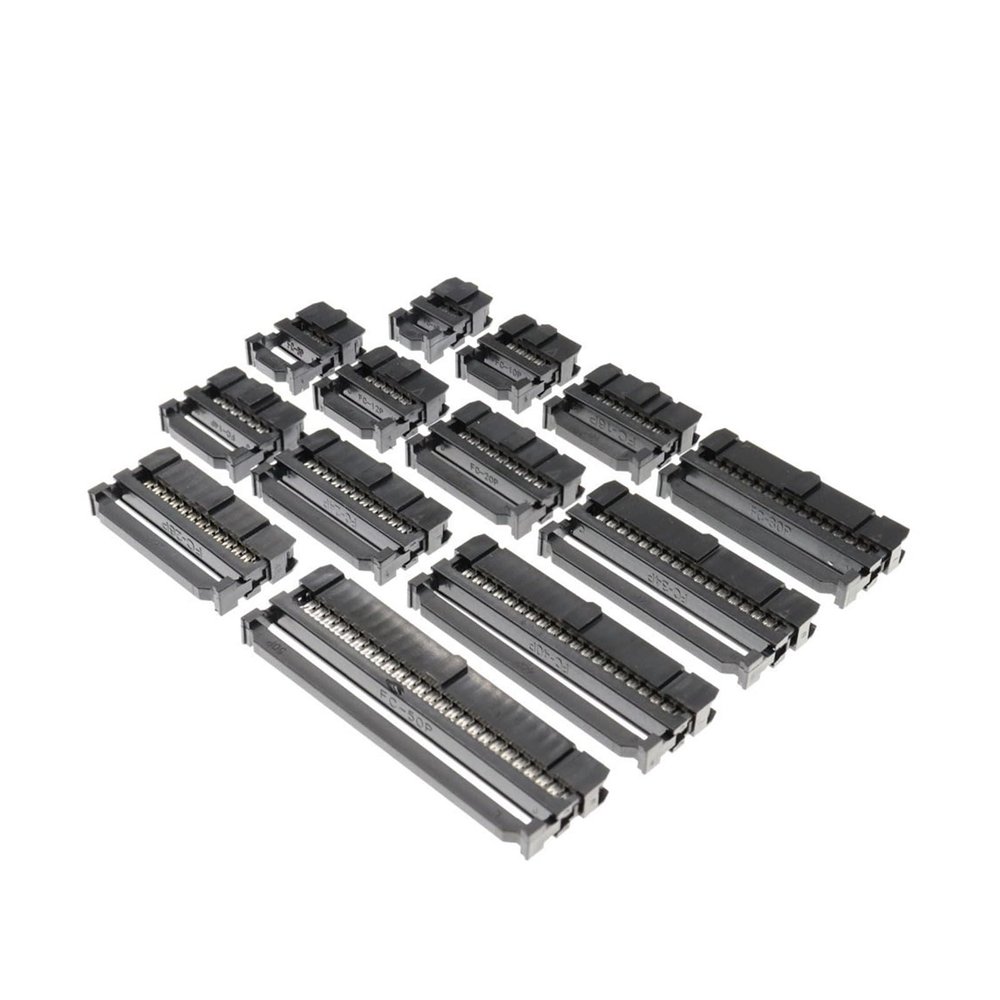BHUPWZE 10PCS 2.54MM Pitch 6 Position 8 10 12 14 16 18 20 24 26 30 34 40 Pin Female IDC Socket IDC Connector Ribbon Cable(FC-26P)