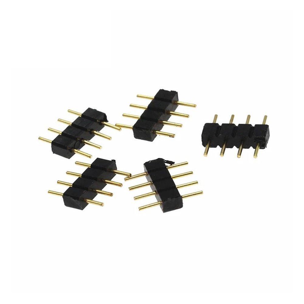 BHUPWZE 100PCS Connector DIP 4Pins Row Needles Male Head Or 3528 2835 5050 Strip Connector
