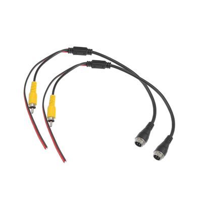 Hihaha 2pcs Car Camera Adapter 4 Pin to RCA Adapter M12 4-Pin Male to RCA AV Male with Trigger Wire Connector Wire Monitor Video Cable Durable Material