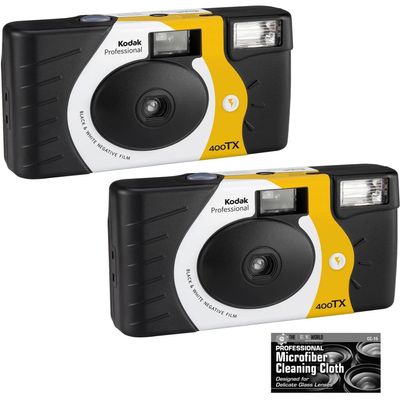 2 Pack of Kodak Tri-X 400 B&W Single-Use Flash Camera (54 Exposures Total)