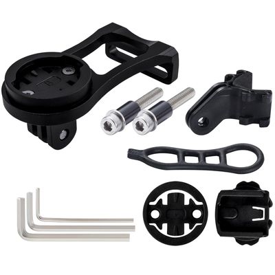 Mesee Bike Computer Mount, Aluminium Alloy Out Front Combo Bicycle Mount Holder Cycling Handlebar Extension Bracket Adapter Base for Bicycle Computer GPS Devices Sports Action Camera Flashlight
