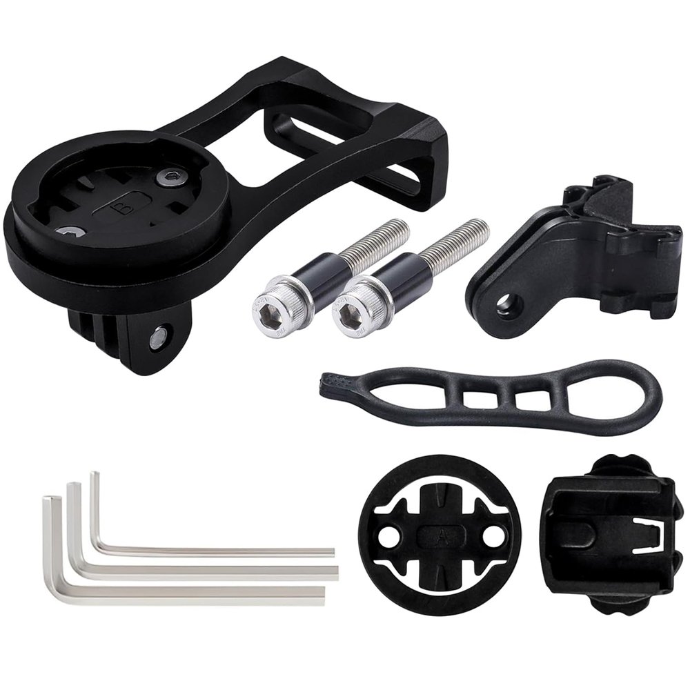 Mesee Bike Computer Mount, Aluminium Alloy Out Front Combo Bicycle Mount Holder Cycling Handlebar Extension Bracket Adapter Base for Bicycle Computer GPS Devices Sports Action Camera Flashlight