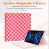Wazzasoft for iPad Air 13 inch Case Keyboard M2/M3, for iPad Pro 12.9 Case with Keyboard Pencil Holder Folio Women Girls Cute Kawaii for Apple Tablet Cover Air 13, Pro 12.9 inch, Pink Checkered view 4