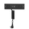 Furniture Drawer Outlet, Recessed Power Strip with (3) PD 20W USB Ports Fast Charging & (3) 15 Amp AC Outlets, (14 AWG) 5 FT Spring Black Cord view 1