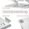 Aoviho Tablet Stand 360 Rotating Aluminum Holder, Adjustable, Portable and Foldable Monitors Stand for iPads, Compatible with 4-12.9" Tablets, Silver view 3
