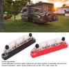 1 Pair Distribution Block with 10 Terminal M6 Stud & M4 Screw Bus Bar for Automotive & Marine Use - 150A Capacity (4PCS M6 Studs, 6PCS M4 Screw) view 2