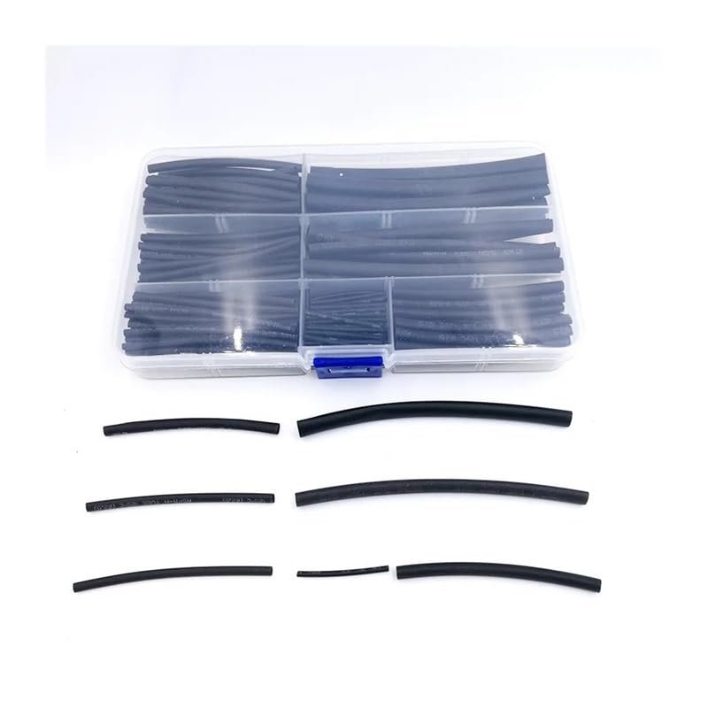 PPOZYLPC Heat shrinkable Tube 200PCS/SET 1mm 2mm 2.5mm 3mm 4mm 5mm Tubing Sleeving Wrap Wire Cable Kit
