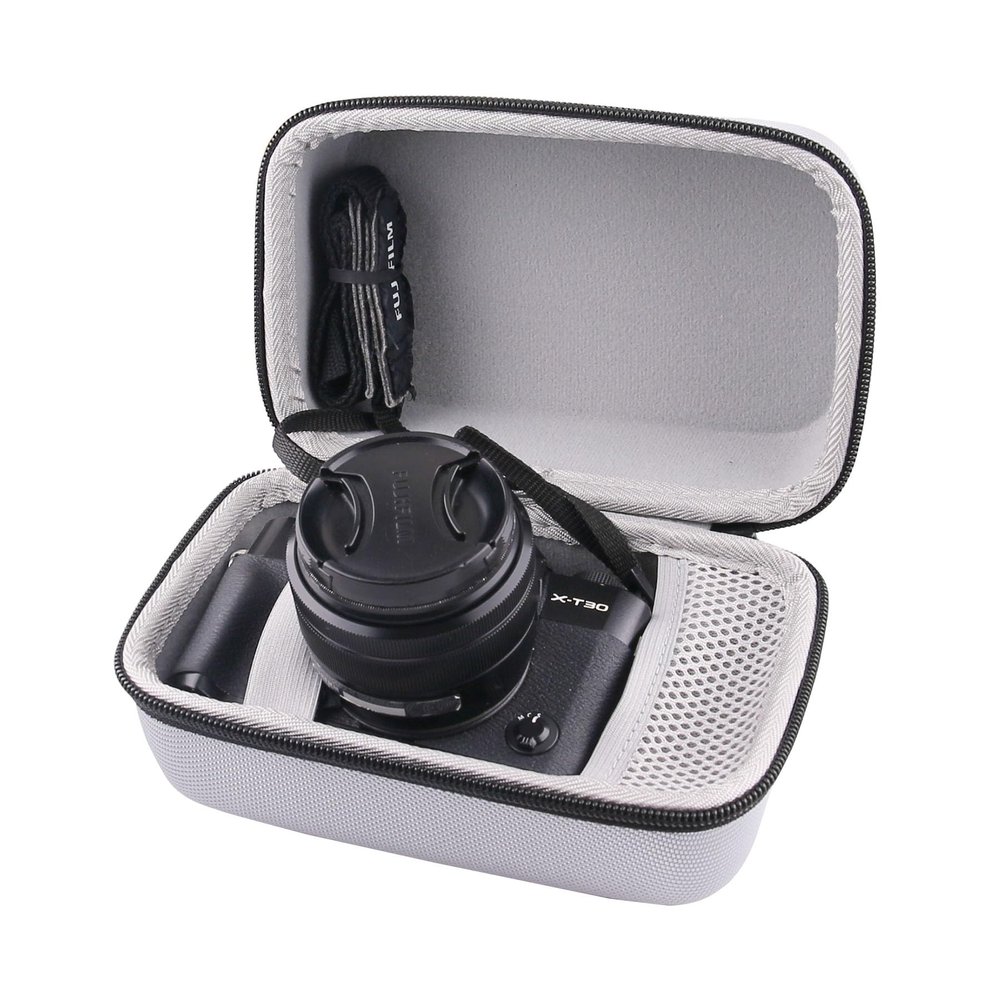 WERJIA Hard Travel Case Compatible with Fujifilm X-T50,X-T5,X-T30 II, X-T30, X-T10, X-T20,X-T3 Mirrorless Digital Camera (Fits 15-45mm Lenses) (Grey Small)
