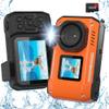 8K 70MP Digital Camera with 64G Card 33FT Underwater Camera Waterproof Camera Rugged Dustproof Shockproof for Snorkeling 18X Zoom Autofocus Selfie Dual-Screen Camera Snorkeling Point and Shoot Camera