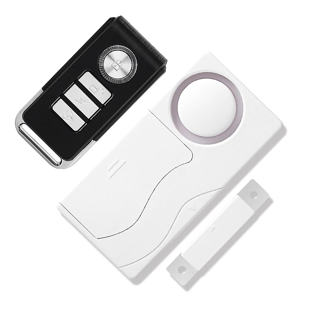 120DB Door Magnetic Alarm, Anti-theif Travel Security System Wedge Shaped Door for Traveling, Apartment, Hotel and Home with Remote Control
