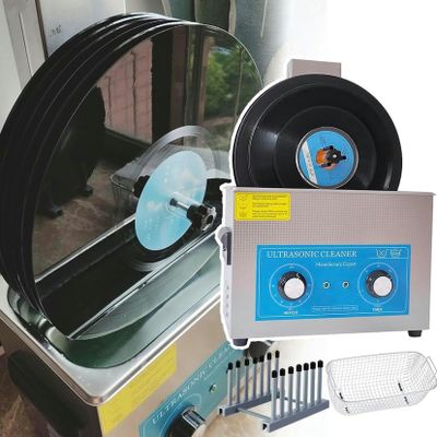 BTURYT 6.5L Disc Cleaning Machine, Dual Frequency Vibration Cleaning, Vinyl Disc Cleaning Machine - Supports Lifting Mode, Cleans 1-6 Vinyl Discs~/