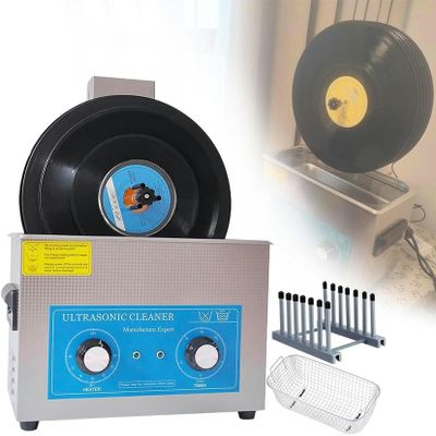 BTURYT 6.5L Vinyl Disc Cleaner with Timer and Temperature Control, Automatic Disc Cleaner, Capable of Cleaning 1 to 6 Vinyl Discs at Once~/