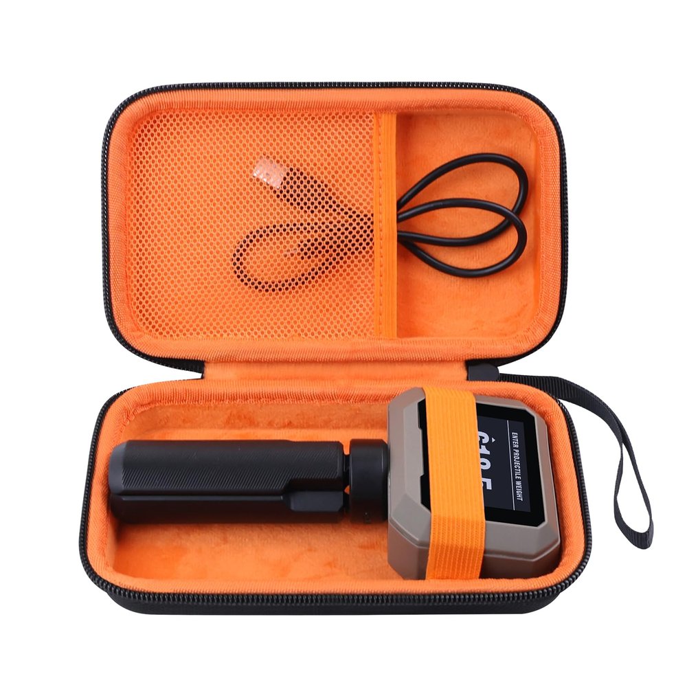 Garmin Xero C1 Pro Ballistic Precision Chronograph Carrying Case, Inlay Organizer with Mesh Pocket for USB Cable, Cleaning Cloth, USB Charging Adapter, Black + Orange (Black&Orange3)