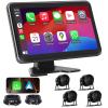 Losuudy 4 Channel Backup Camera Dash Cam System for Trucks, RVs, Trailers, Carplay & Android Auto, 10'' Touch Screen Monitor & DVR Recording, 4 HD1080P Wired Rearview Reverse Cameras IP68-rated.. view 1