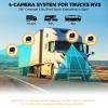 Losuudy 4 Channel Backup Camera Dash Cam System for Trucks, RVs, Trailers, Carplay & Android Auto, 10'' Touch Screen Monitor & DVR Recording, 4 HD1080P Wired Rearview Reverse Cameras IP68-rated.. view 4