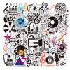 100 Pcs Music Stickers, Vinyl Waterproof Musical Note Stickers for Water Bottles, Laptop, Notebook, Scrapbook, Luggage, Cell Phone, Helmet, Party Favors view 1