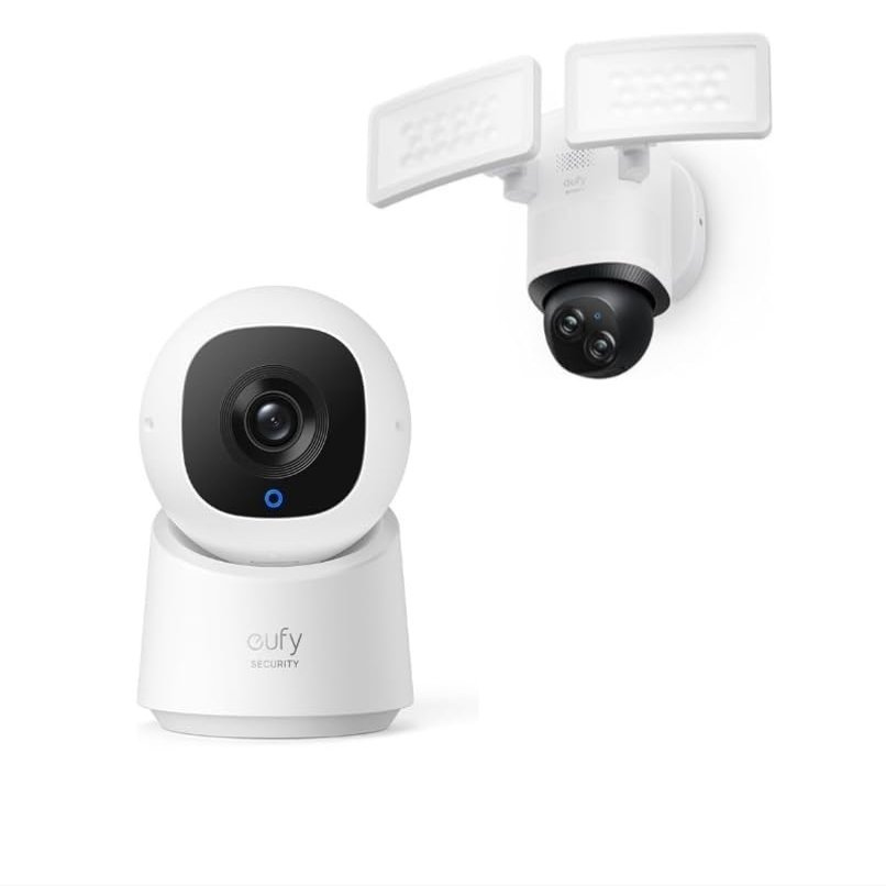 eufy Security Indoor Cam C210, 1080p Resolution Security Camera with 360 PTZ + E340, Security Camera Outdoor, 24/7 Recording, 2.4G/5G Wi-Fi