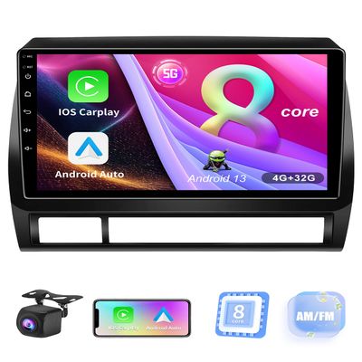 8 Core (4GB+32GB) Car Stereo Upgrade Radio for Toyota Tacoma 2005-2015,Android 13 GPS Navigation with Wireless Carplay Android Auto Support AM FM RSD Bluetooth 5.0, 5G WiFi, 4G LTE
