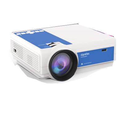 Mini Projector ,5G Wifi Bluetooth Projector,Staratlas 12000L Native 1920*1080 P Video Projector, Outdoor Projector , Home Theater Compatible with HDMI/USB 1080P , for Home Theater (White-Blue)