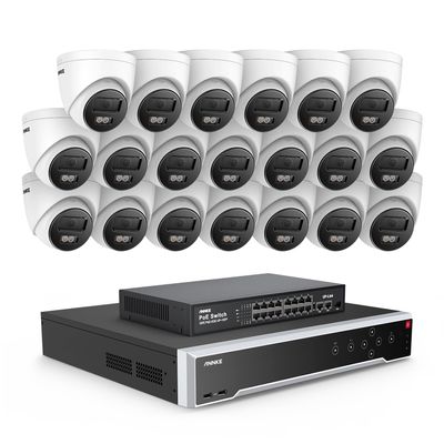 ANNKE 32 Channel 5MP PoE Security Camera System, Human&Vehicle Detection, 114 Wide View Angle,20pcs Outdoor Commercial 3K PoE Cameras with Audio, 32CH 12MP NVR, Surveillance for BusinessesNo HDD